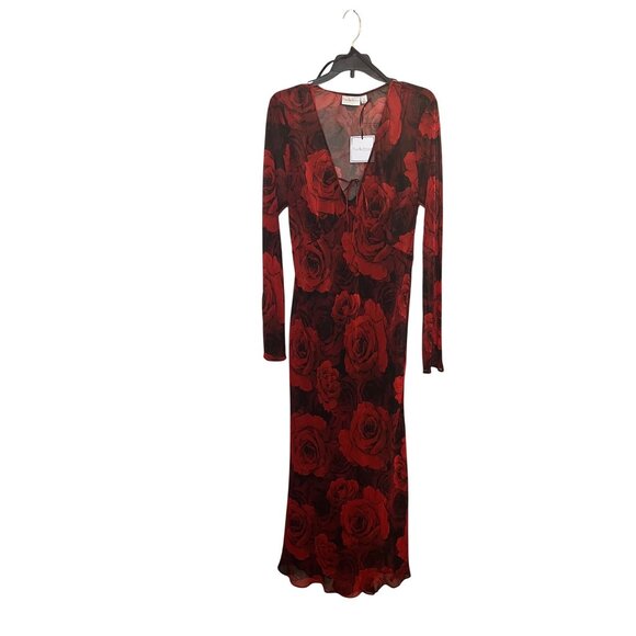 NWT-Premier Amour Womens Long Sleeve Floral Maxi Dress Size 10 dark romantic - Picture 8 of 15